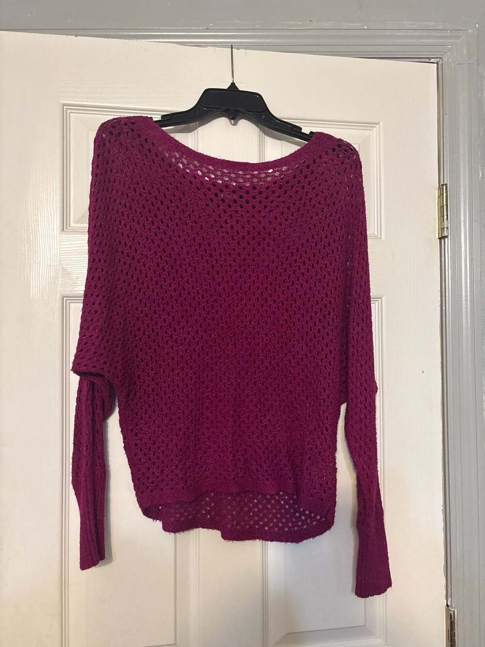 Express Magenta Open Knit Dolman Sleeve Sweater Size M
